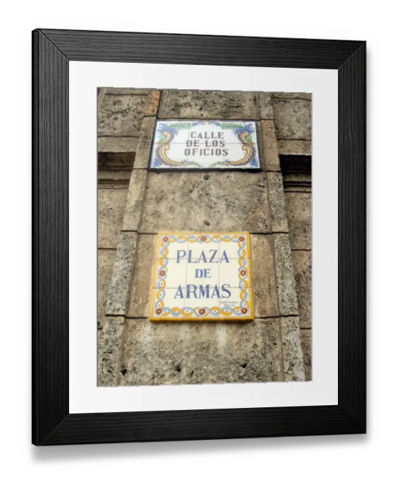Framed Print : Ceramic street signs, Havana, Cuba Framed Print : Ceramic street signs, Havana, Cuba