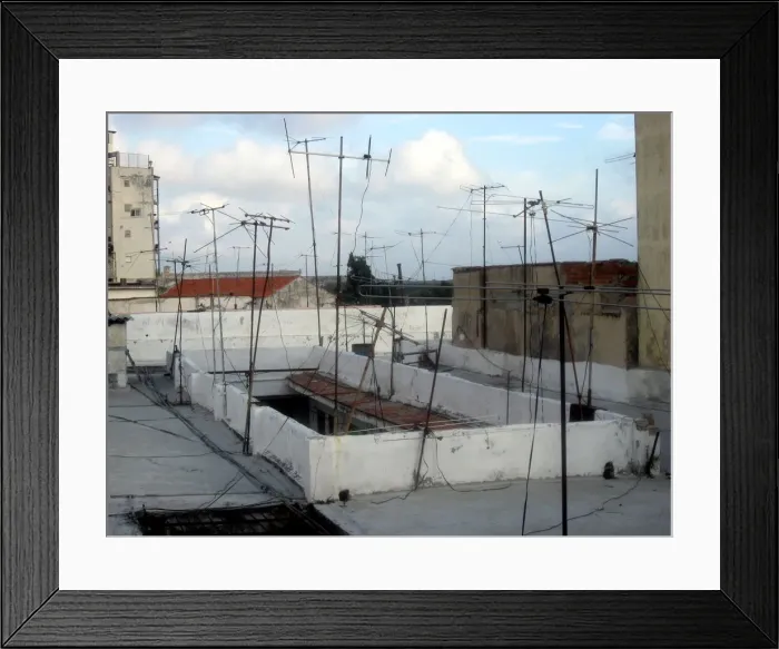 Framed Print : Aerials on rooftop, Havana, Cuba Framed Print : Aerials on rooftop, Havana, Cuba