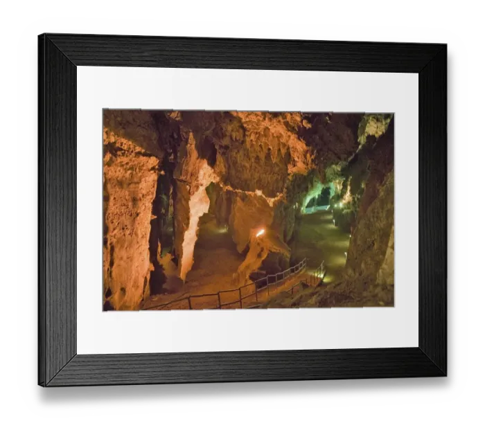 Framed Print : Lighted caves of Cradle of Humankind, a World Heritage Site in Gauteng Province, South Africa, the site of 2. 8 million year old early hominid fossil and Mrs. Ples Framed Print : Lighted caves of Cradle of Humankind, a World Heritage Site in Gauteng Province, South Africa, the site of 2. 8 million year old early hominid fossil and Mrs. Ples