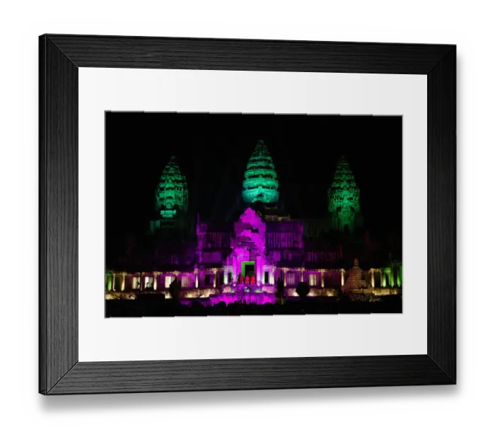 Framed Print : Illuminated Angkor Wat Temple Framed Print : Illuminated Angkor Wat Temple