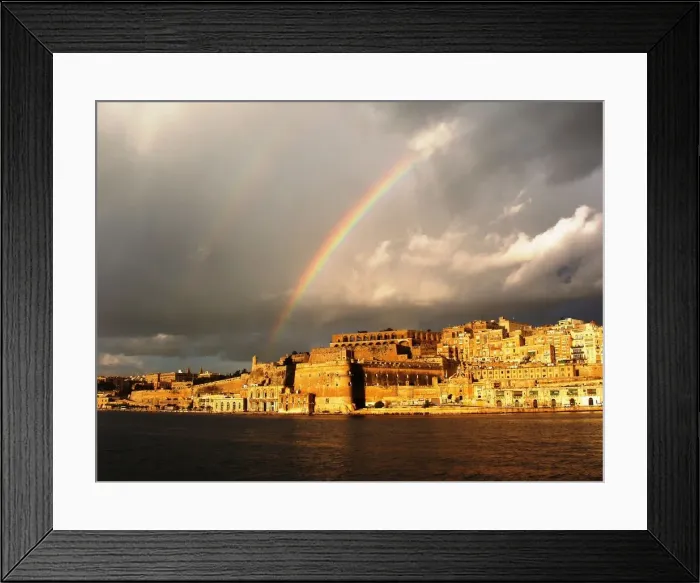 Framed Print : Double rainbow, Valletta, Malta Framed Print : Double rainbow, Valletta, Malta