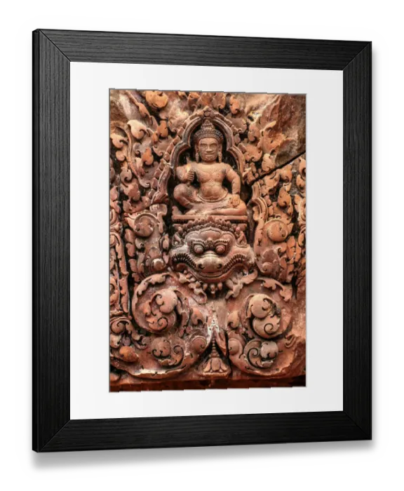Framed Print : Carving at Banteay Srei, Angkor temples Framed Print : Carving at Banteay Srei, Angkor temples