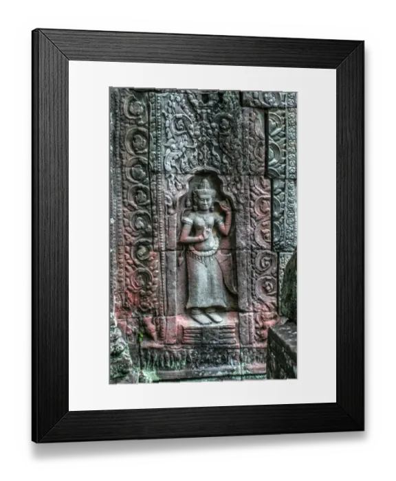 Framed Print : Carving at the Angkor temples, Cambodia Framed Print : Carving at the Angkor temples, Cambodia