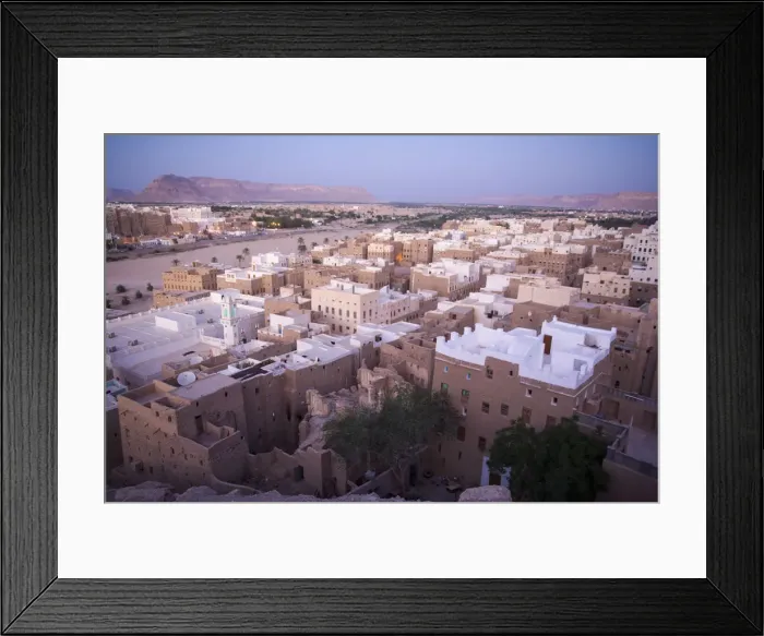 Framed Print : View of Shibam at sunset Framed Print : View of Shibam at sunset