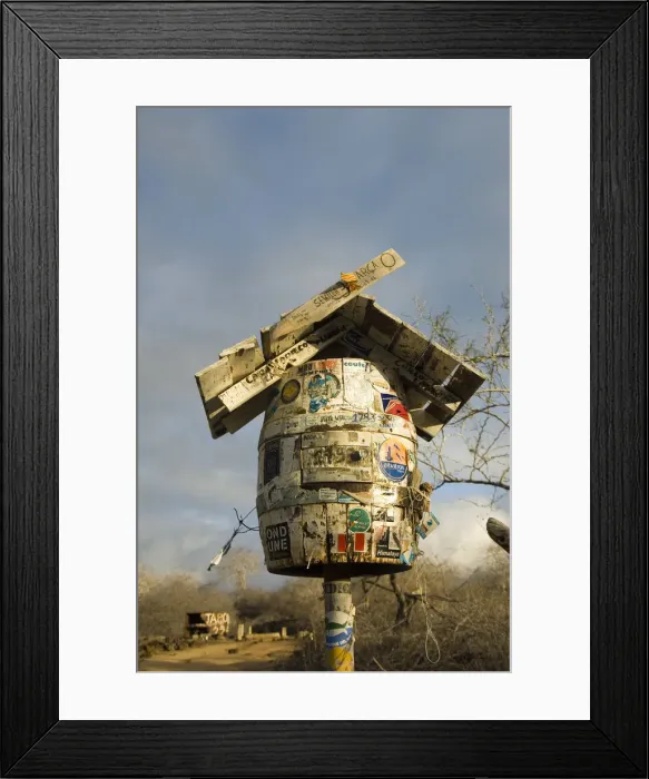 Framed Print : Post Office barrel, Galapagos Islands Framed Print : Post Office barrel, Galapagos Islands