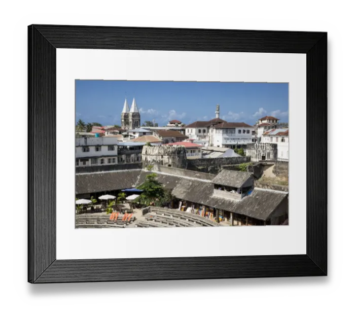 Framed Print : Stone Town, showing the Arab Fort and Saint Joseph Framed Print : Stone Town, showing the Arab Fort and Saint Joseph