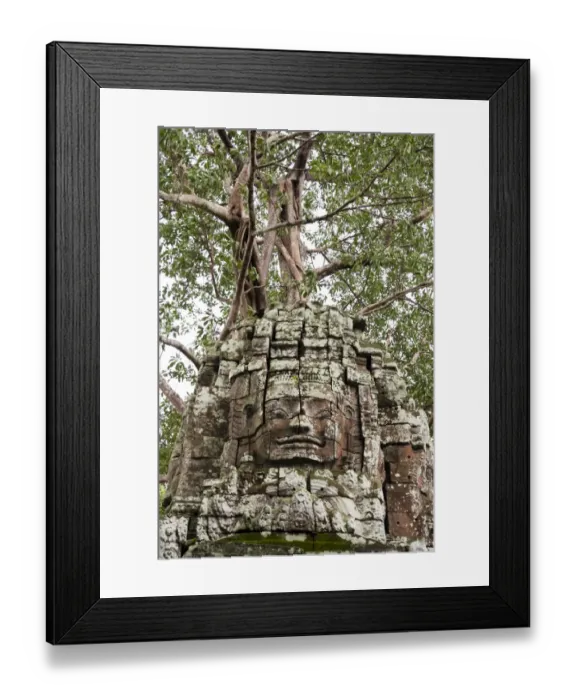 Framed Print : Buddha giant face carved in Bayon Temple Framed Print : Buddha giant face carved in Bayon Temple