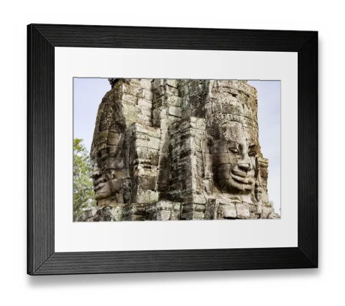 Framed Print : Buddha carved faces in Bayon Temple
