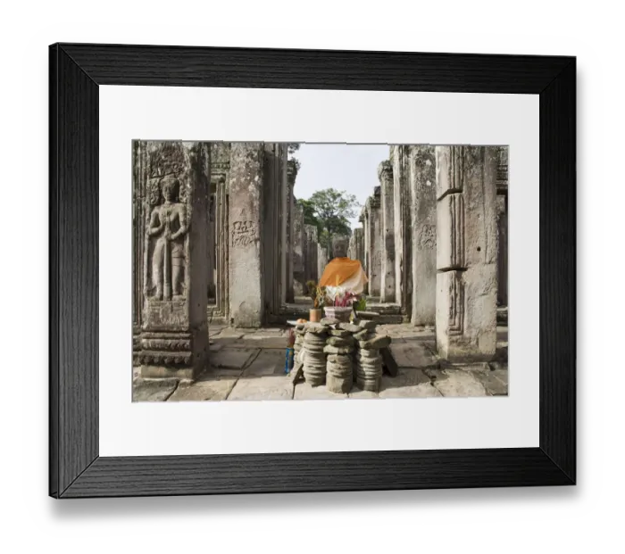 Framed Print : Buddha shrine in Bayon temple Framed Print : Buddha shrine in Bayon temple