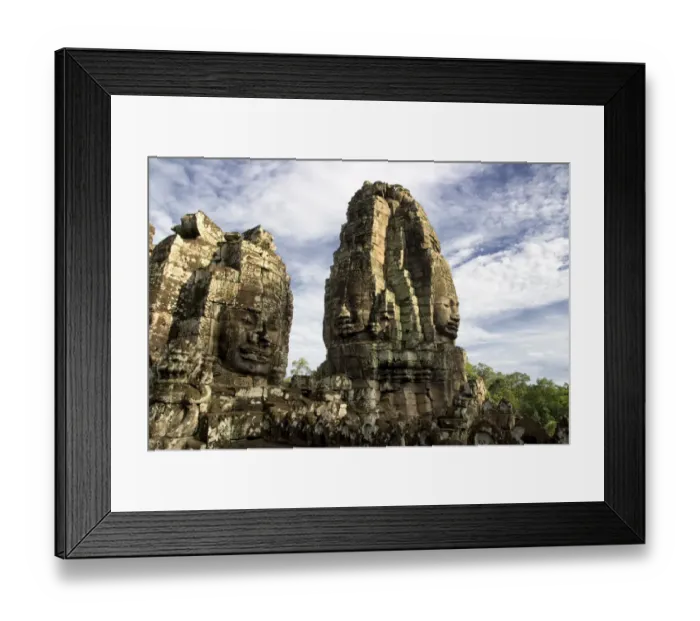 Framed Print : Buddha giant face carved in pillars Bayon Temple Framed Print : Buddha giant face carved in pillars Bayon Temple