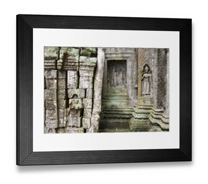 Framed Print : Ruined walls in Ta Prohm temple Framed Print : Ruined walls in Ta Prohm temple