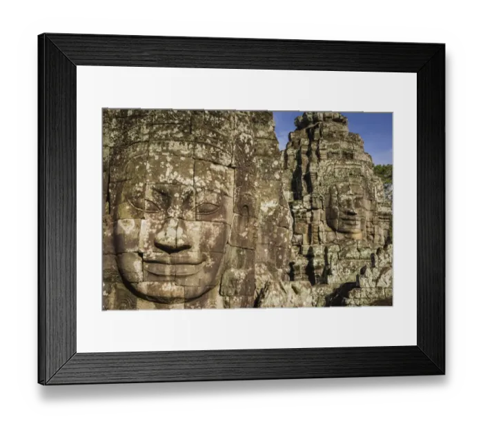 Framed Print : Buddha carved faces in Bayon Temple Framed Print : Buddha carved faces in Bayon Temple