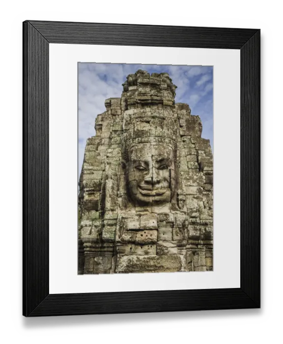 Framed Print : Buddha carved faces in Bayon Temple Framed Print : Buddha carved faces in Bayon Temple