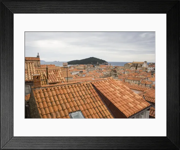 Framed Print : View of traditional tiled rooftops in Dubrovnik Framed Print : View of traditional tiled rooftops in Dubrovnik