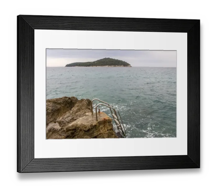 Framed Print : Stairs into the blue waters of Dubrovnik Framed Print : Stairs into the blue waters of Dubrovnik