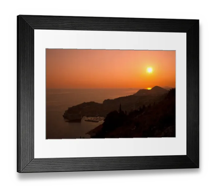 Framed Print : Sunset Over Dubrovnik and Adriatic Sea Framed Print : Sunset Over Dubrovnik and Adriatic Sea