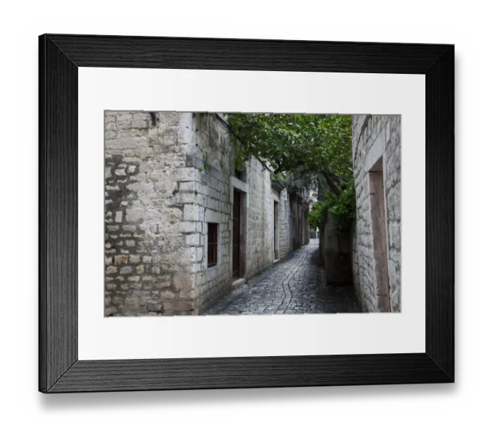 Framed Print : Cobblestoned Alley in Trogir