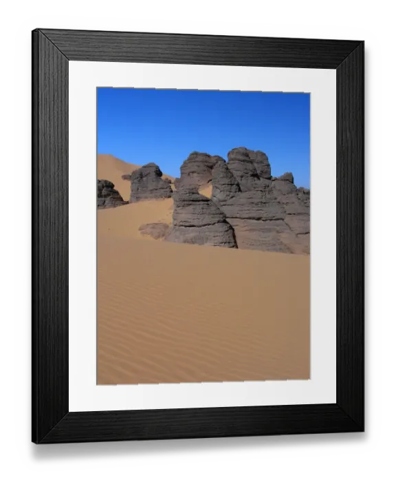 Framed Print : Rock formations in the sand of the Sahara Framed Print : Rock formations in the sand of the Sahara