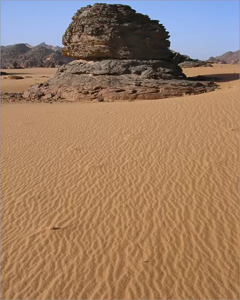 Sand and Rock formations in the Sahara