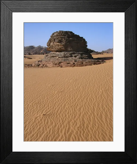 Framed Print : Sand and Rock formations in the Sahara Framed Print : Sand and Rock formations in the Sahara