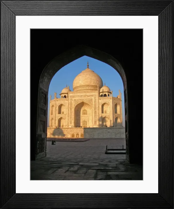 Framed Print : Taj Mahal. The Taj Mahal in early morning light seen through the doorway Framed Print : Taj Mahal. The Taj Mahal in early morning light seen through the doorway