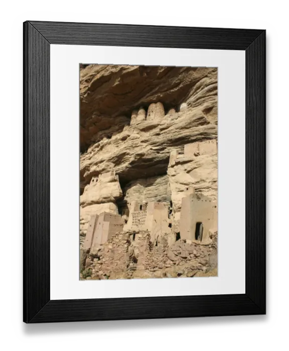Framed Print : Tellem dwellings at village of Banani Framed Print : Tellem dwellings at village of Banani