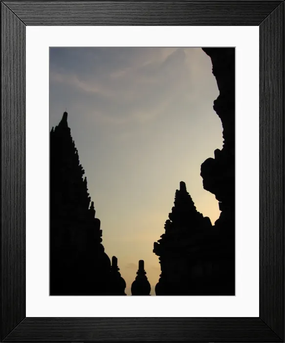 Framed Print : silhouettes at Prambanan
