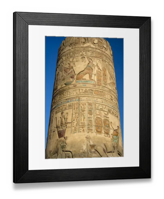 Framed Print : Column with hieroglyphs in Philae temple Framed Print : Column with hieroglyphs in Philae temple