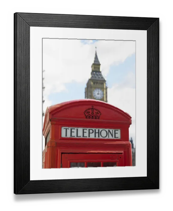 Framed Print : Telephone Booth In Front Of Big Ben Clock Tower, London, England Framed Print : Telephone Booth In Front Of Big Ben Clock Tower, London, England