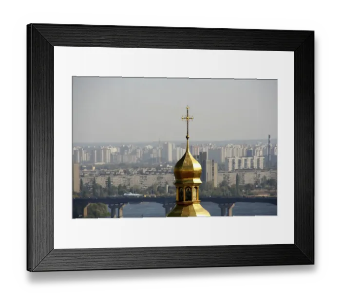 Framed Print : View of domes with crosses of Kiev-Pechersk lavra Framed Print : View of domes with crosses of Kiev-Pechersk lavra