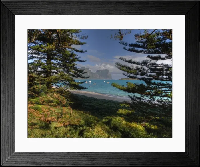 Framed Print : Scenically beautiful and a world heritage designated location, Lord Howe Island lies between the South Pacific ocean and the Tasman sea off the coast of New South Wales, Australia Framed Print : Scenically beautiful and a world heritage designated location, Lord Howe Island lies between the South Pacific ocean and the Tasman sea off the coast of New South Wales, Australia