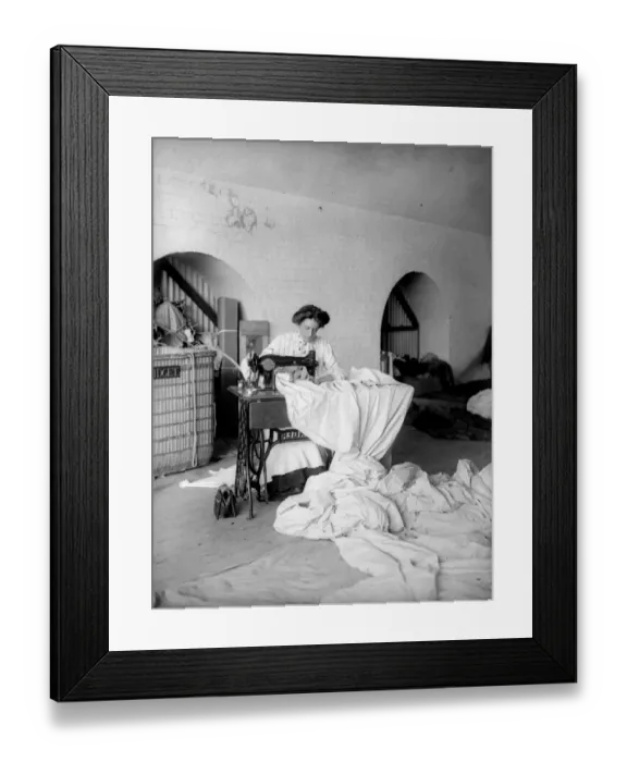 Framed Print : Balloon Sewing