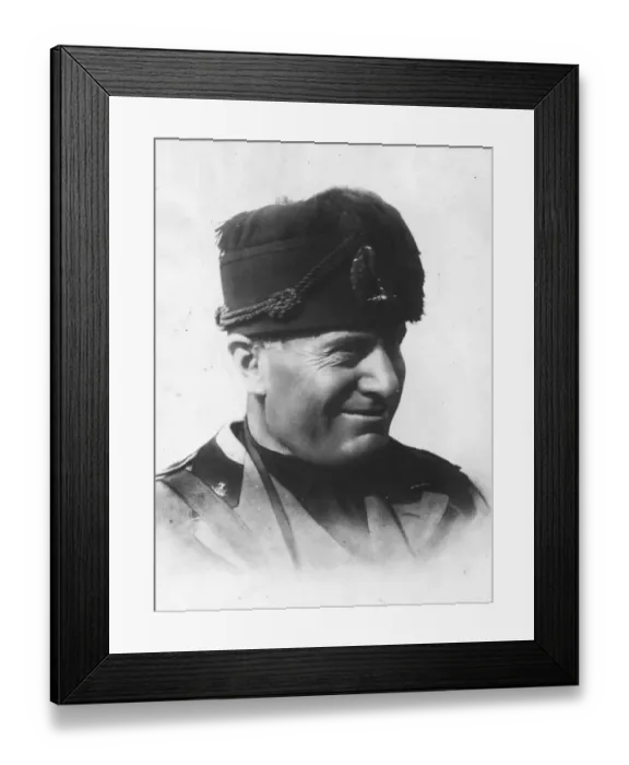 Framed Print : Italian dictator Benito Mussolini Portrait 1930 Framed Print : Italian dictator Benito Mussolini Portrait 1930