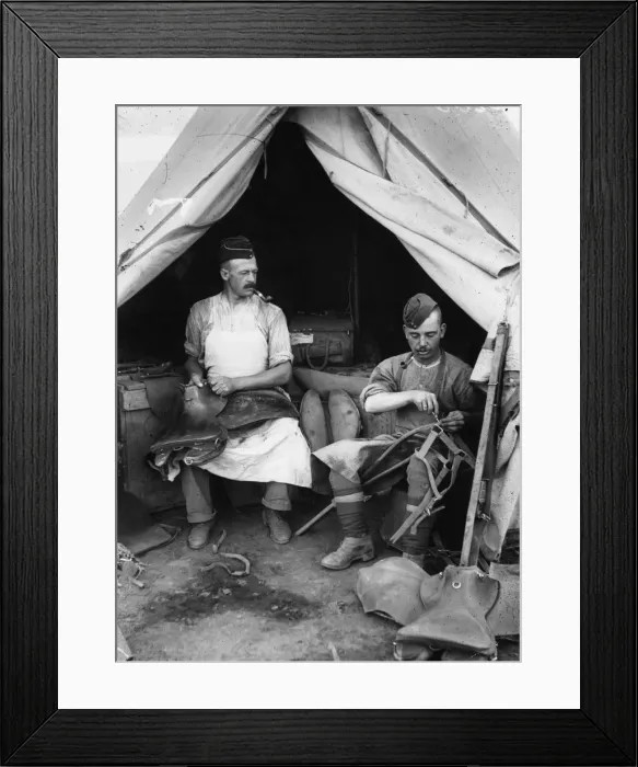 Framed Print : Mending Saddles Framed Print : Mending Saddles