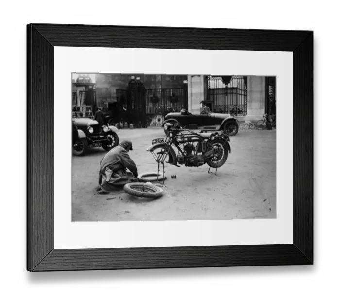 Framed Print : Mending Puncture Framed Print : Mending Puncture