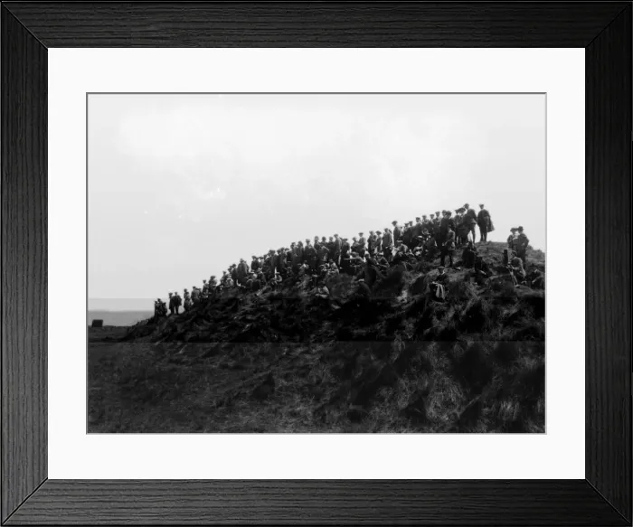 Framed Print : Golf Fans. 18th May 1914: A crowd watching play