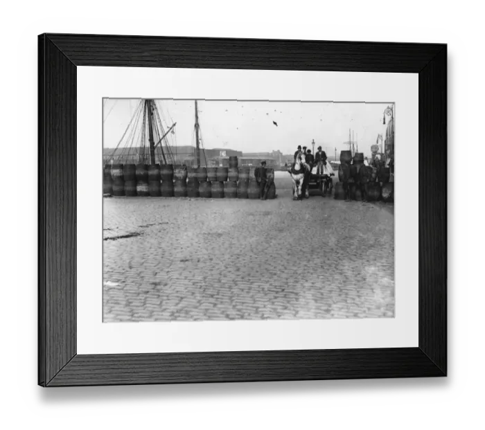 Framed Print : Barrier. May 1916: A horse and cart being allowed through the barrier of Framed Print : Barrier. May 1916: A horse and cart being allowed through the barrier of