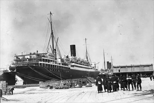 Laconia. 1st April 1923: The Cunard ship Laconia at the dockside, Alexandria