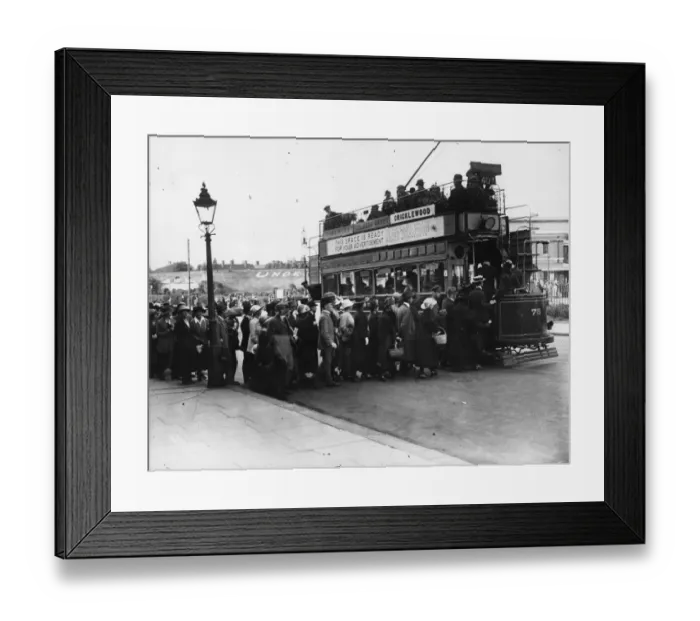 Framed Print : Tram Queue Framed Print : Tram Queue