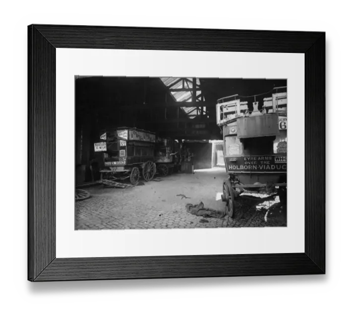 Framed Print : Horse Bus Garage Framed Print : Horse Bus Garage