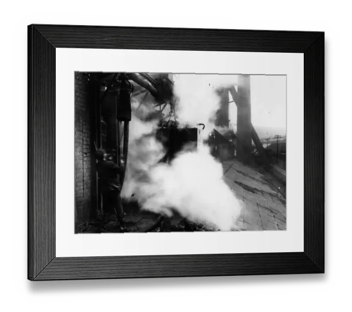 Framed Print : Steam. circa 1910: A release of steam at the Bargoed Colliery in Wales Framed Print : Steam. circa 1910: A release of steam at the Bargoed Colliery in Wales