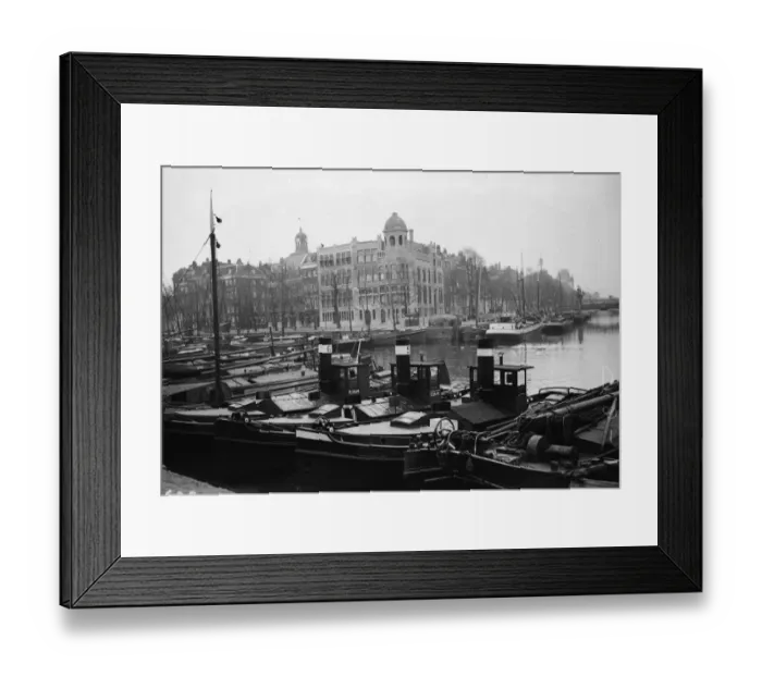 Framed Print : Rotterdam. April 1925: Boats line the waterfront in the Dutch city of Rotterdam Framed Print : Rotterdam. April 1925: Boats line the waterfront in the Dutch city of Rotterdam