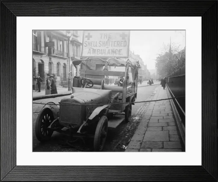 Framed Print : Shelled Ambulance