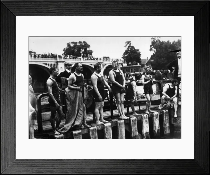 Framed Print : Thames Swimmers Framed Print : Thames Swimmers