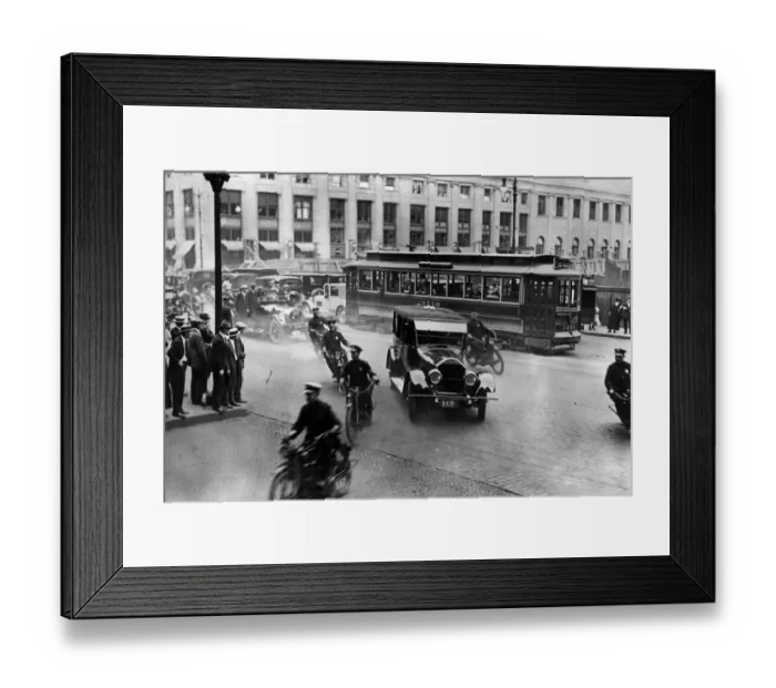 Framed Print : Police Escort