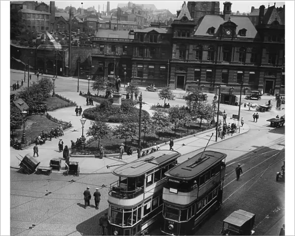 Bradford. July 1921: Forster Square in Bradford, Yorkshire