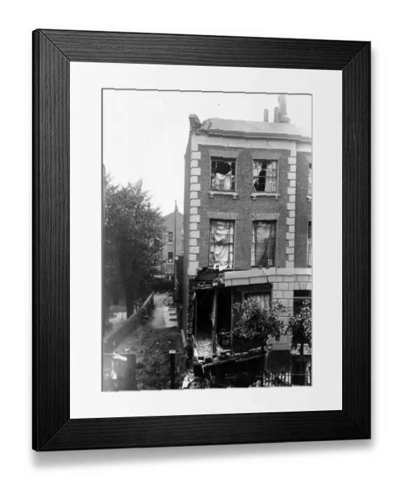 Framed Print : Bomb Damaged House Framed Print : Bomb Damaged House