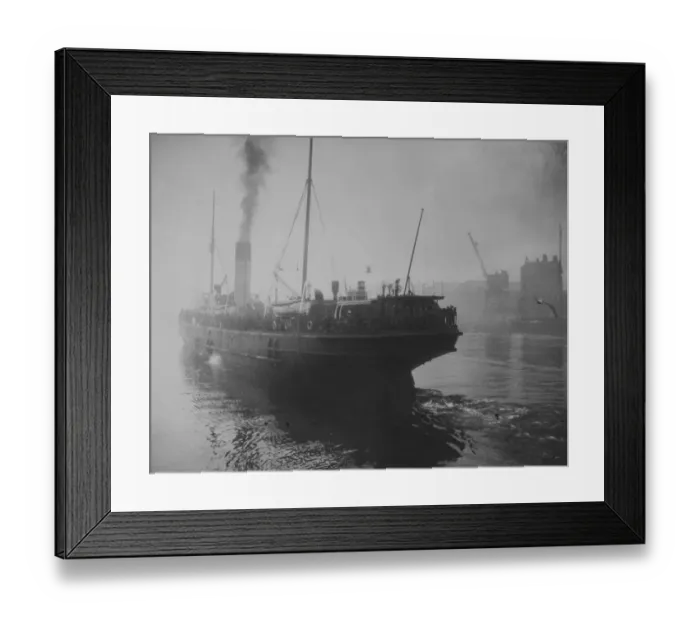 Framed Print : Troopship. January 1922: A troopship leaves an Irish port with British garrison soldiers Framed Print : Troopship. January 1922: A troopship leaves an Irish port with British garrison soldiers