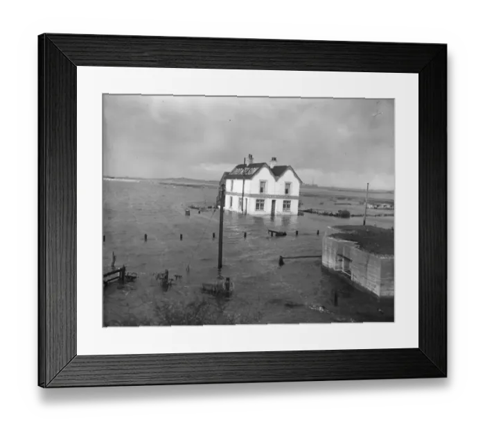 Framed Print : Pub In Floodwater Framed Print : Pub In Floodwater