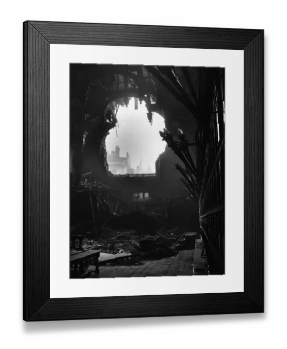 Framed Print : Bomb Site. October 1940: Middle Temple Hall, bomb damaged during an air raid Framed Print : Bomb Site. October 1940: Middle Temple Hall, bomb damaged during an air raid